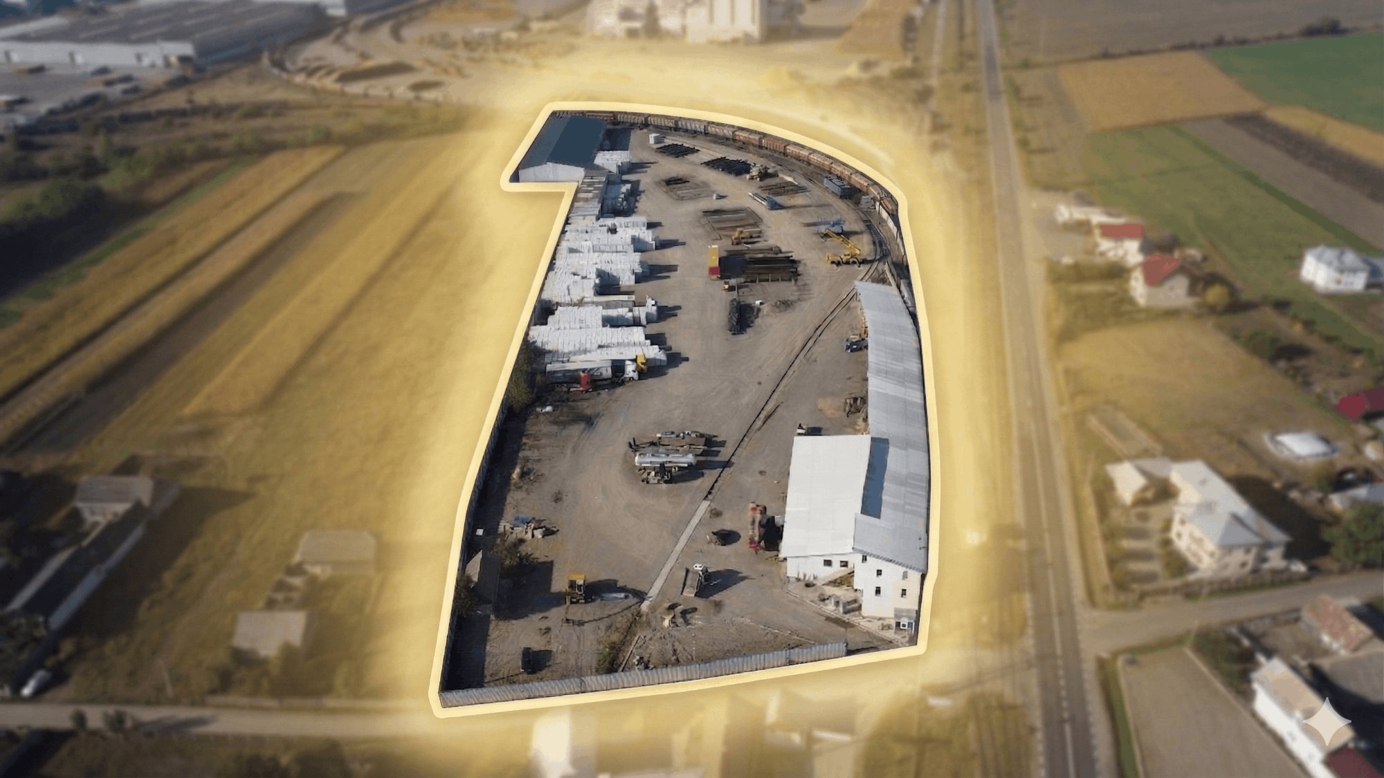 Terminal feroviar Bernar Prod vedere aeriană